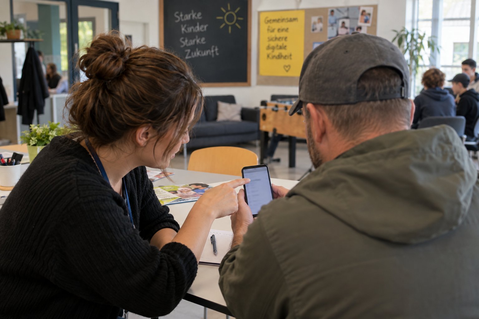 Symbolbild: Beratung zur sicheren Einrichtung eines Smartphones für Kinder