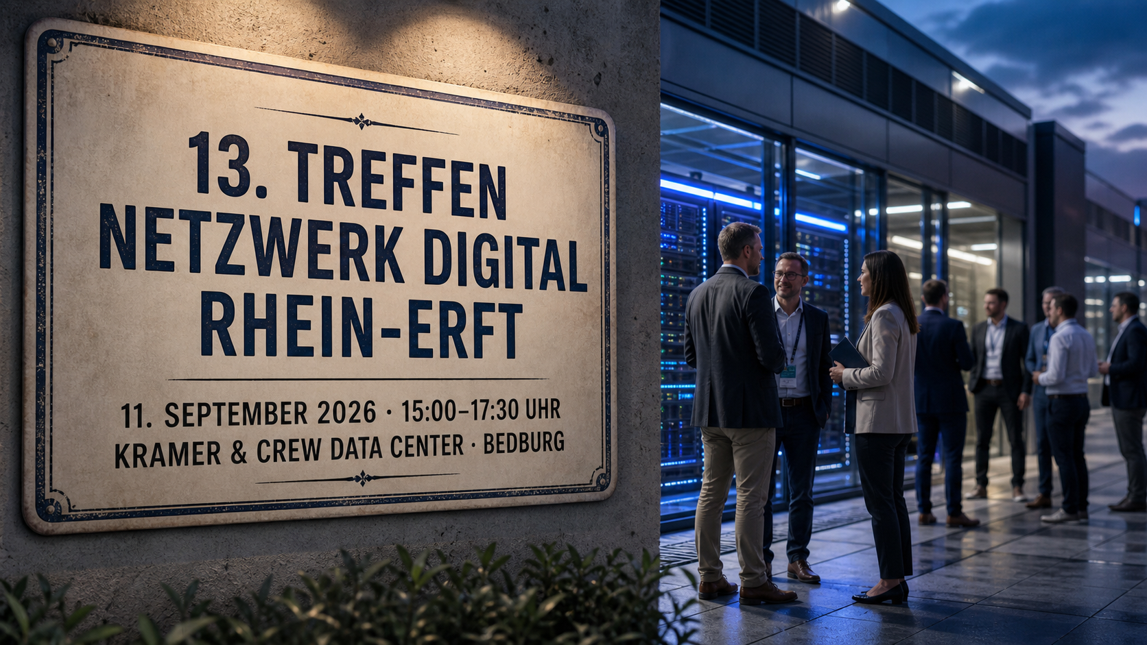 Netzwerktreffen von IT-Fachleuten in einem modernen Rechenzentrum