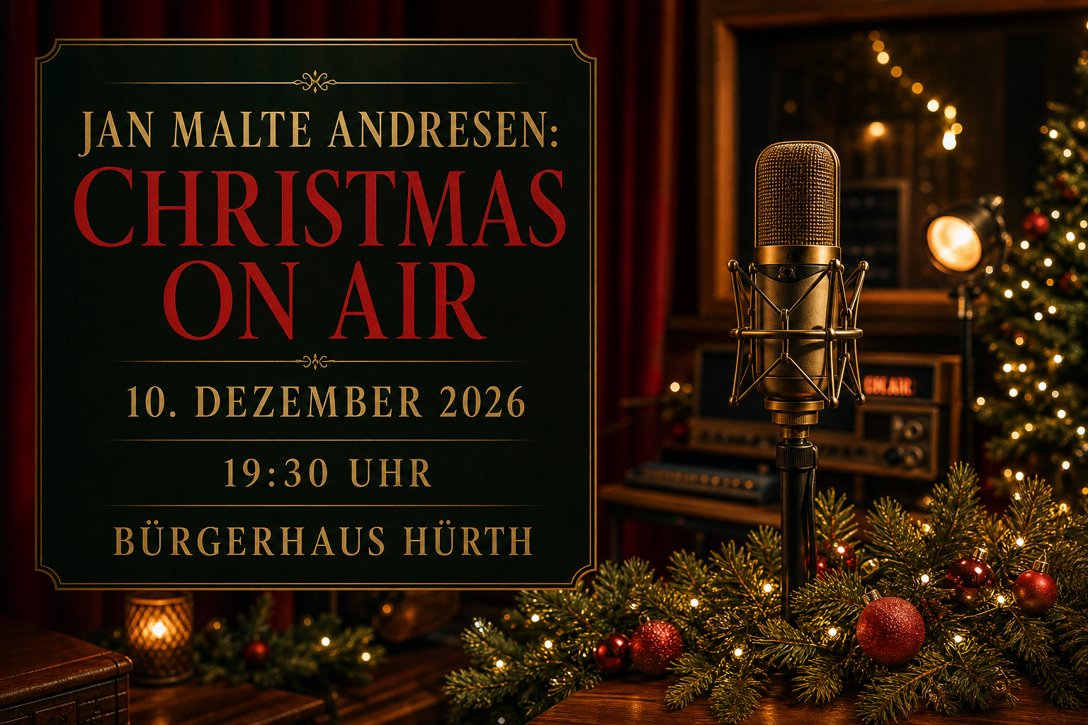 Veranstaltungsplakat zu Jan Malte Andresen: Christmas On Air im Bürgerhaus Hürth