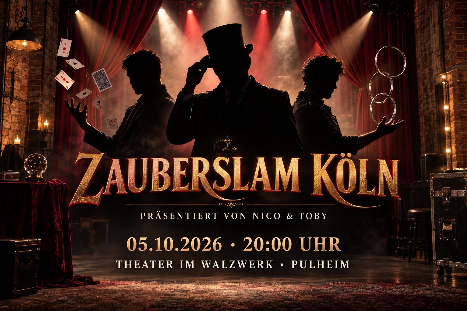 Veranstaltungsillustration zum Zauberslam Köln im Theater im Walzwerk