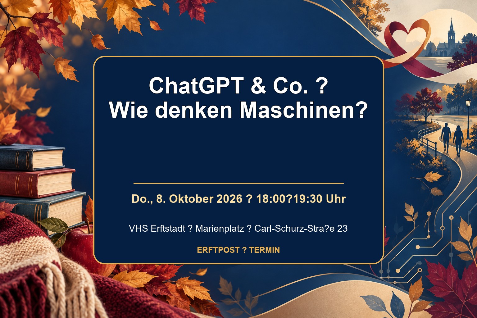 Terminkachel zum Vortrag über ChatGPT und künstliche Intelligenz