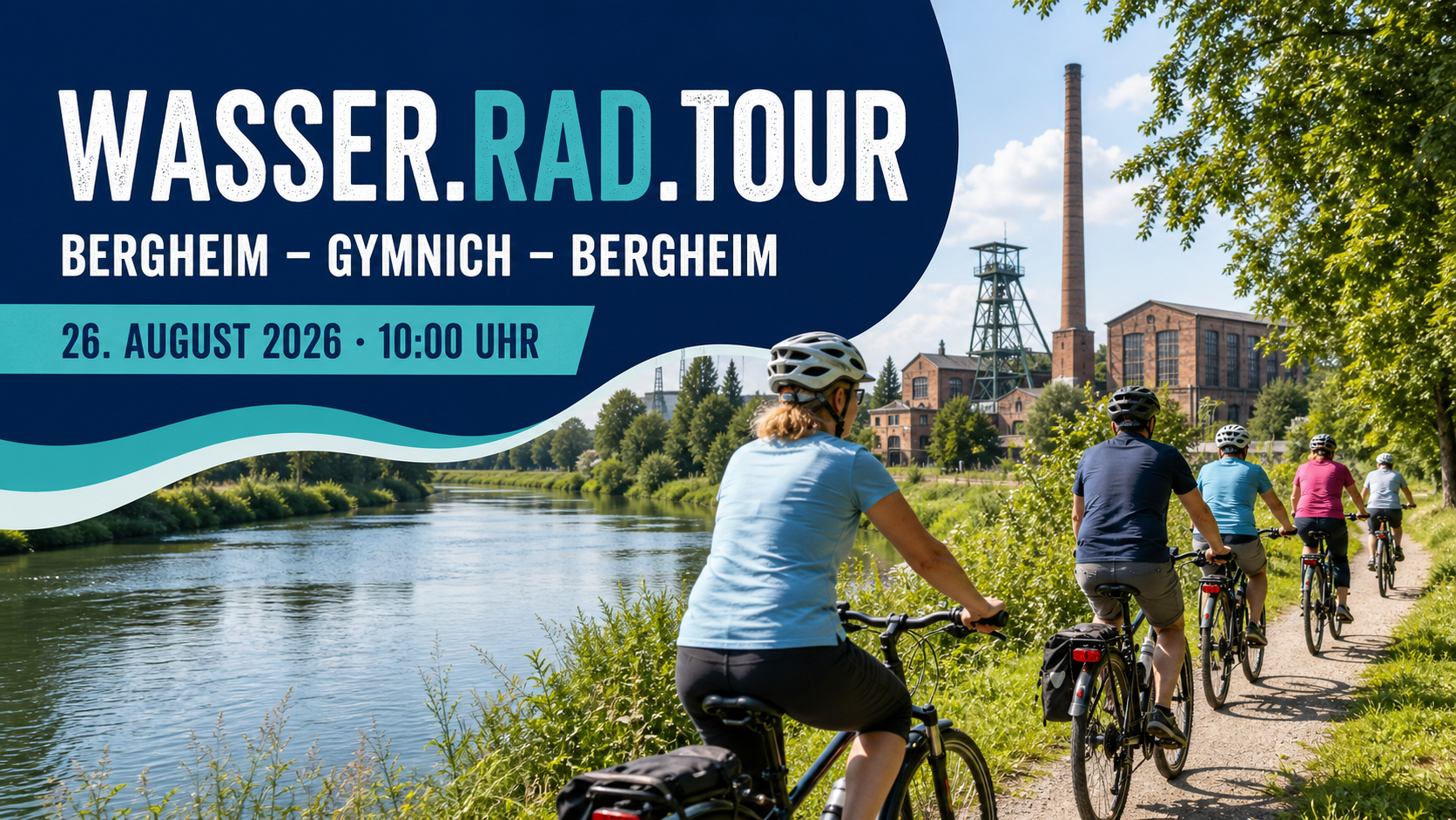 Individuelles Erftpost-Veranstaltungsplakat zur WASSER.RAD.TOUR von Bergheim über Gymnich