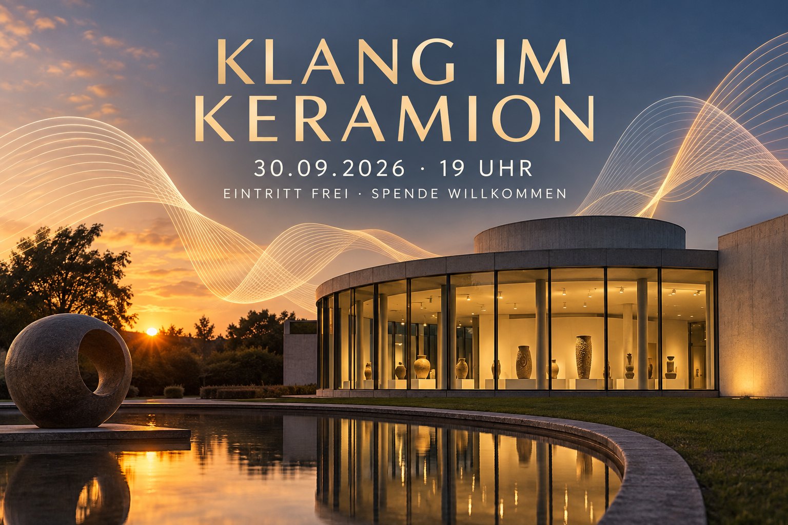 Veranstaltungsillustration für den Klangabend im Keramion am 30. September 2026