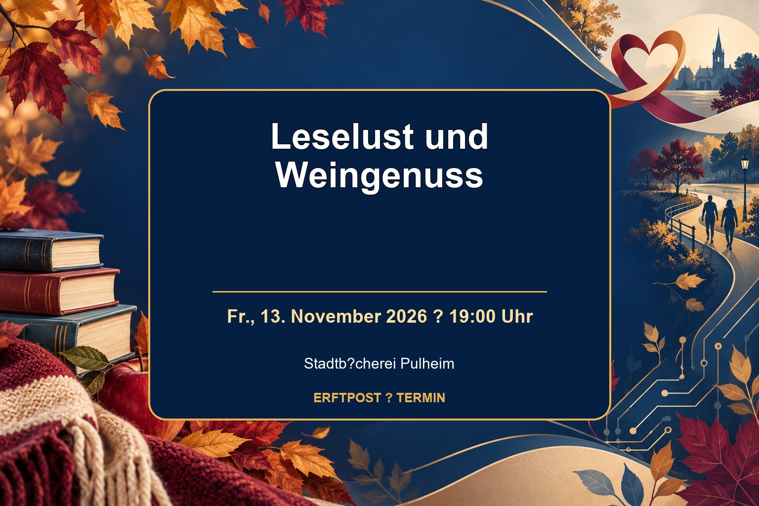 Terminkachel zu Leselust und Weingenuss in Pulheim