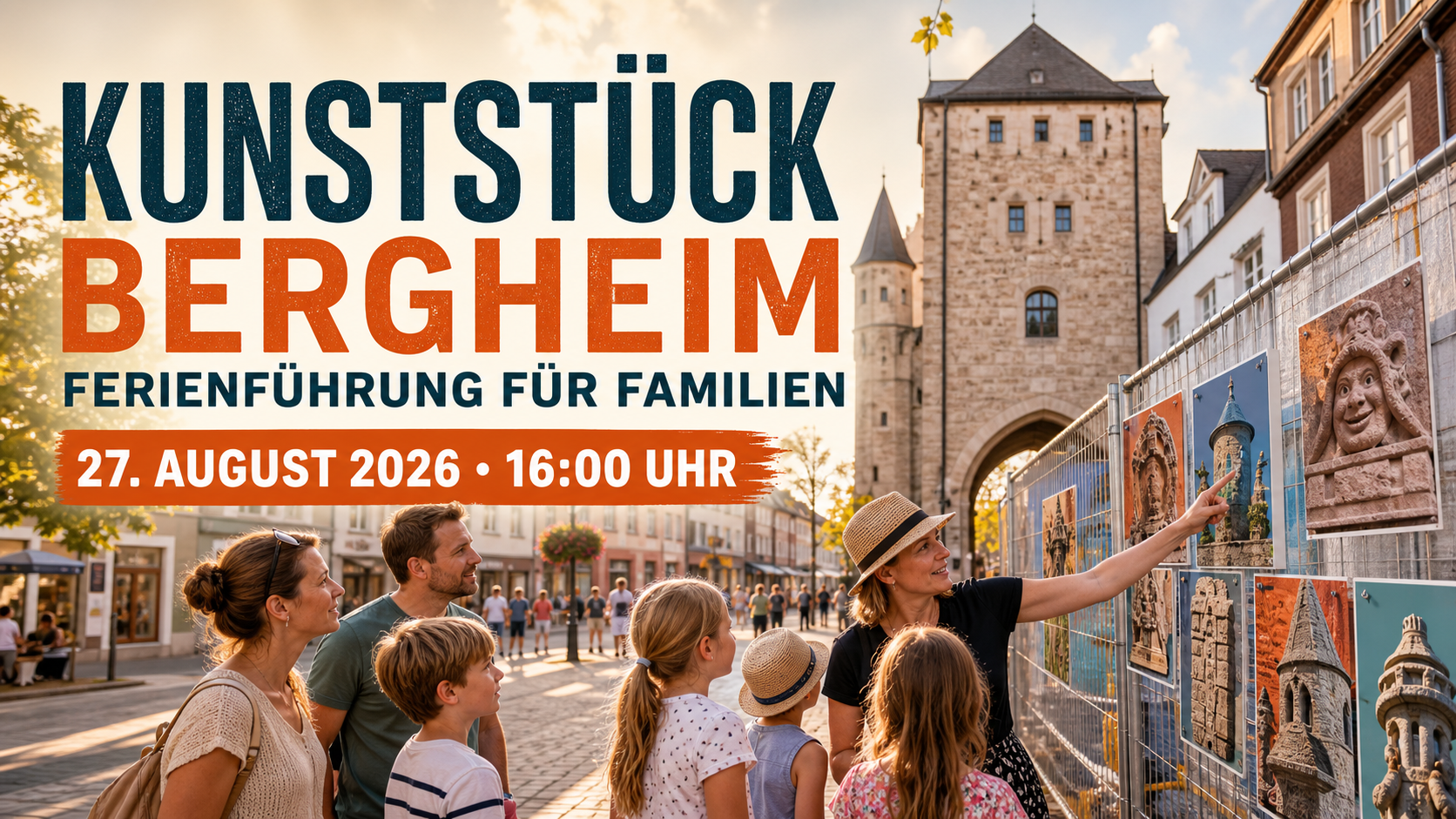 Individuelles Erftpost-Veranstaltungsplakat zur Familienführung Kunststück Bergheim