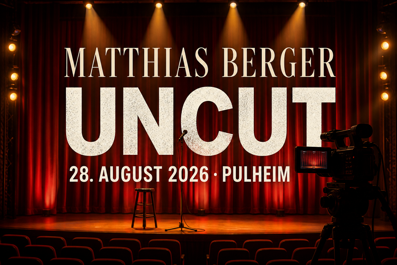 Terminmotiv für Matthias Berger – Uncut am 28. August 2026 im Theater im Walzwerk Pulheim