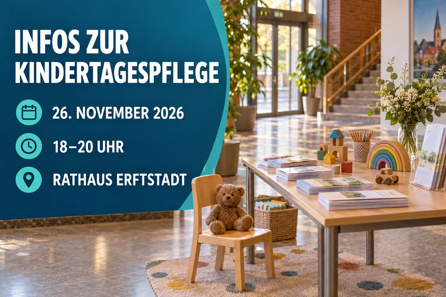 Illustration zum Informationsabend über Kindertagespflege im Rathaus Erftstadt