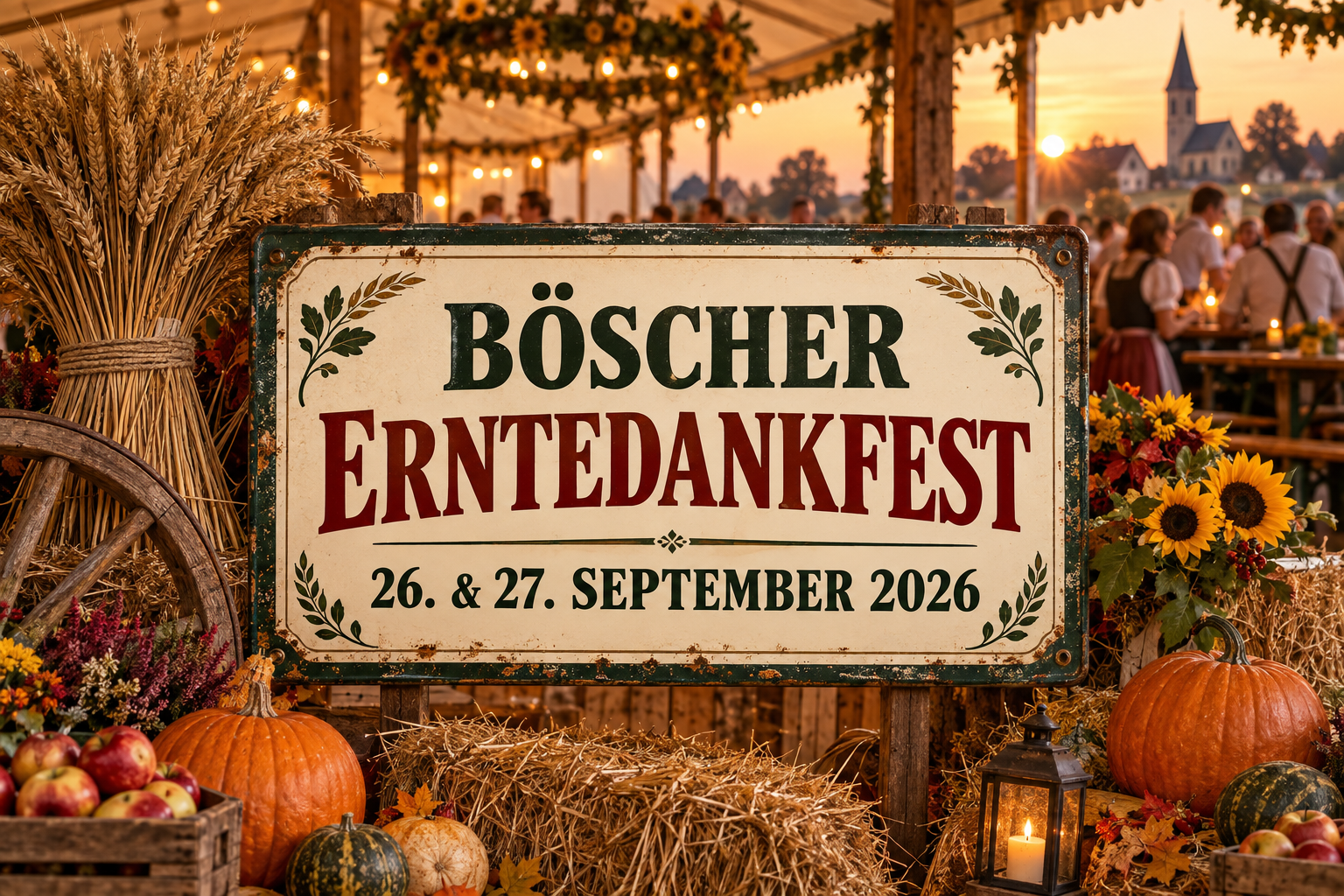 Werbeplakat zum Böscher Erntedankfest in Stommelerbusch