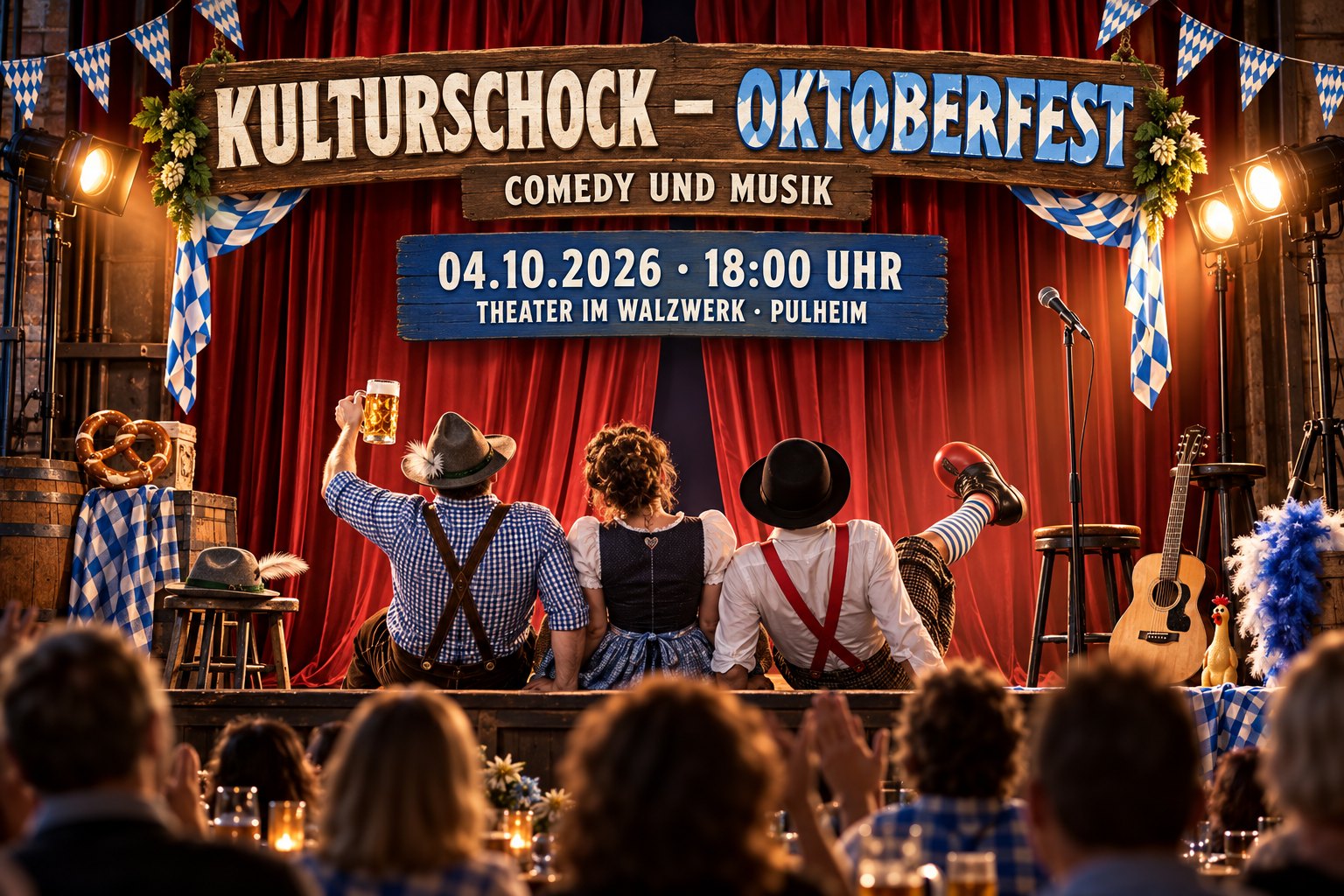 Veranstaltungsillustration zum Kulturschock Oktoberfest im Theater im Walzwerk
