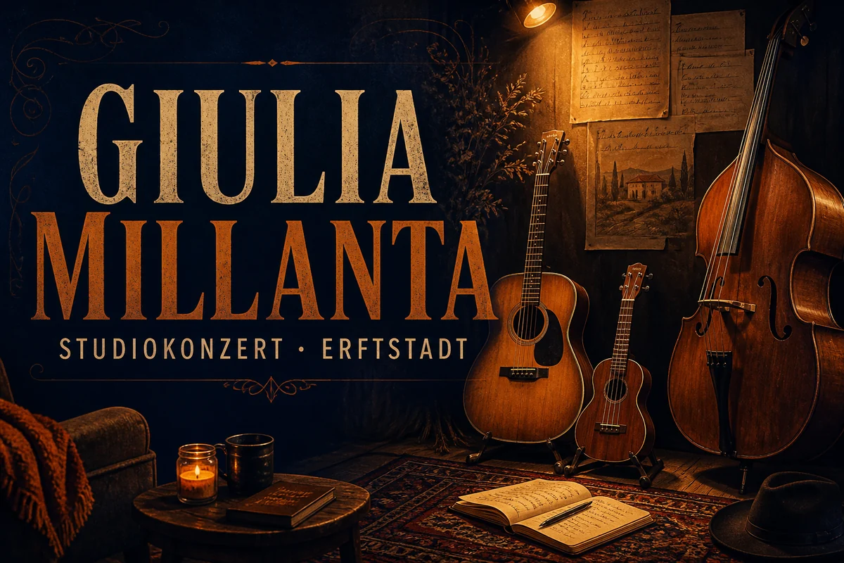 Individuelles Erftpost-Veranstaltungsmotiv zum Studiokonzert von Giulia Millanta in Erftstadt