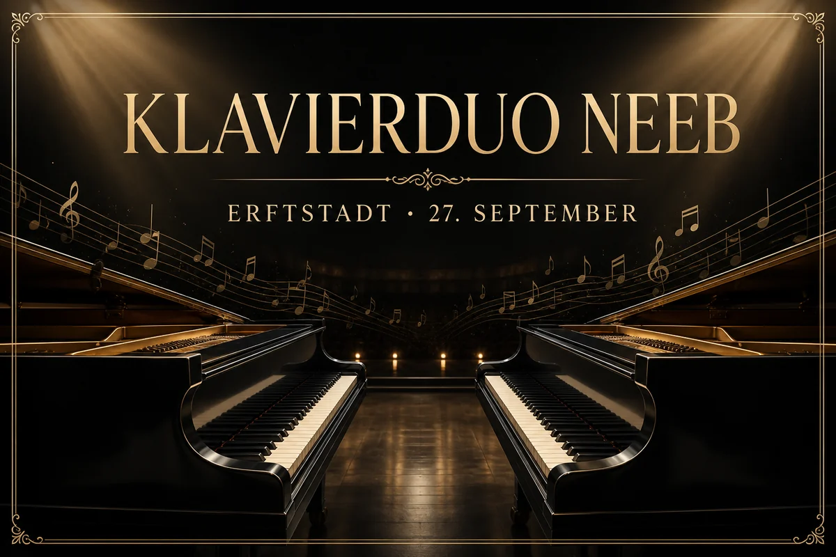 Individuelles Erftpost-Veranstaltungsmotiv zum Klavierduo Neeb in Erftstadt