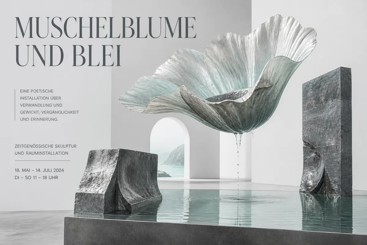Individuelles Erftpost-Veranstaltungsmotiv zu Muschelblume und Blei