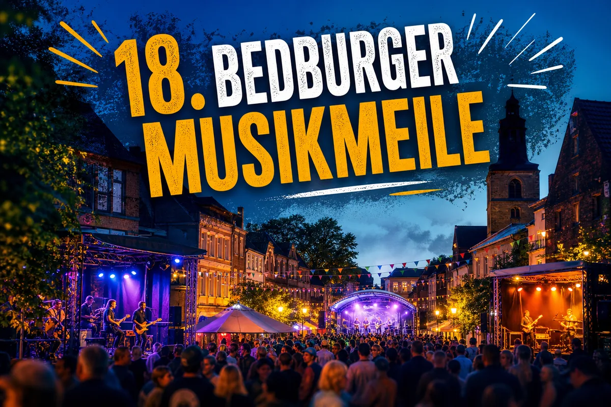 Individuelles Erftpost-Veranstaltungsmotiv zu 18. Bedburger MusikMeile
