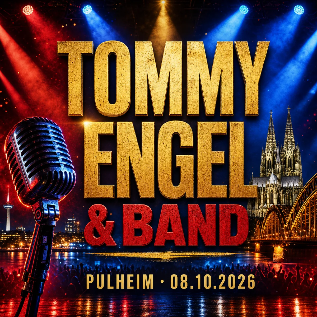 Individuelles Erftpost-Konzertmotiv zu Tommy Engel und Band in Pulheim
