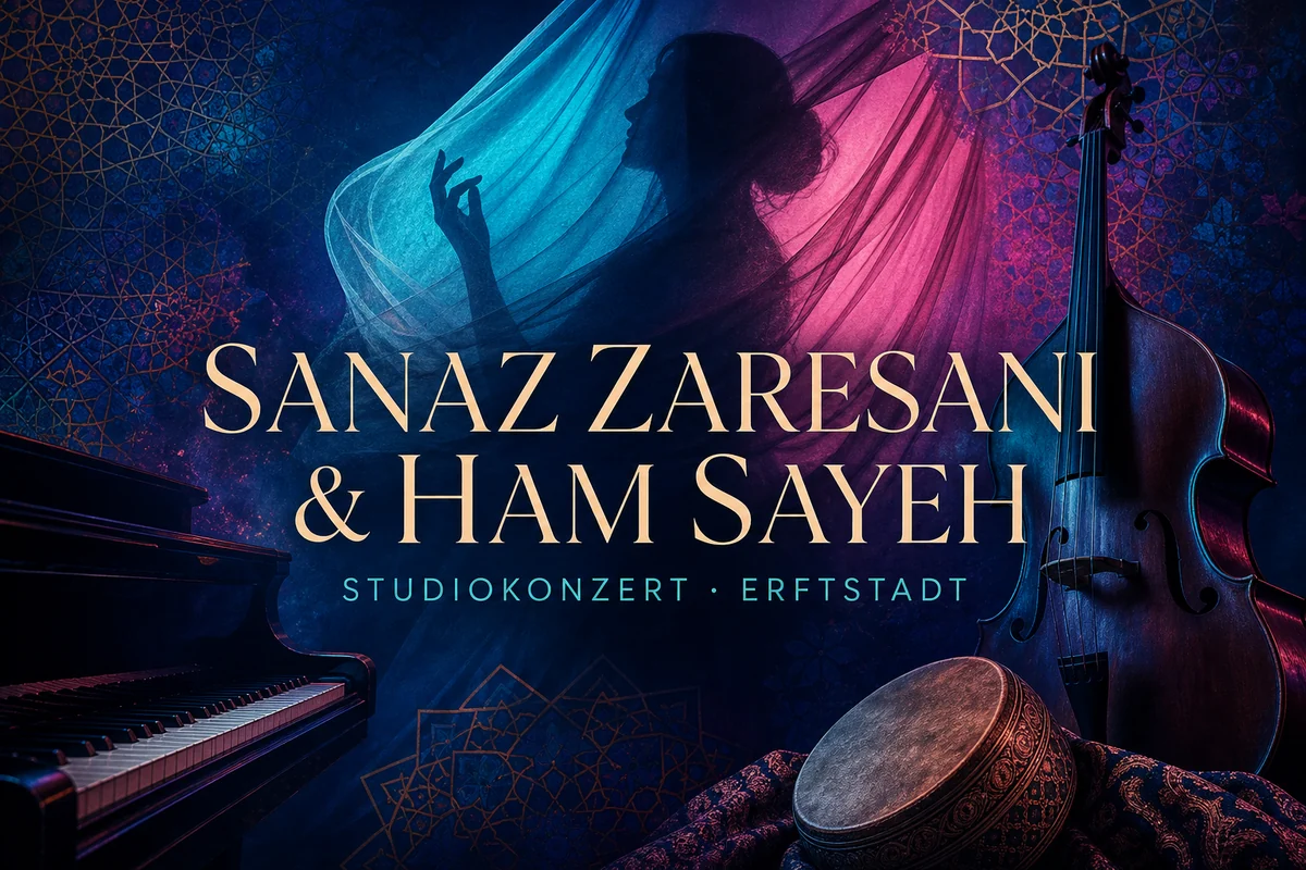 Individuelles Erftpost-Veranstaltungsmotiv zum Konzert von Sanaz Zaresani und Ham Sayeh