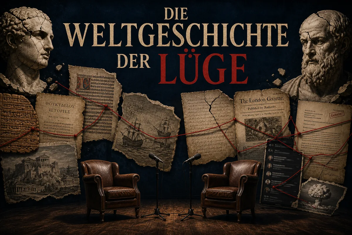 Individuelles Erftpost-Veranstaltungsmotiv zu Walter Sittler & Johann von Bülow – Die Weltgeschichte der Lüge