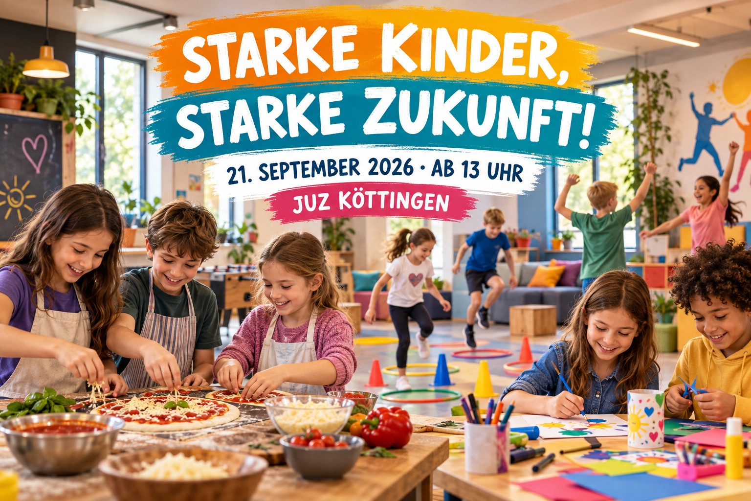 Werbeplakat zum Weltkindertag im Jugendzentrum Köttingen