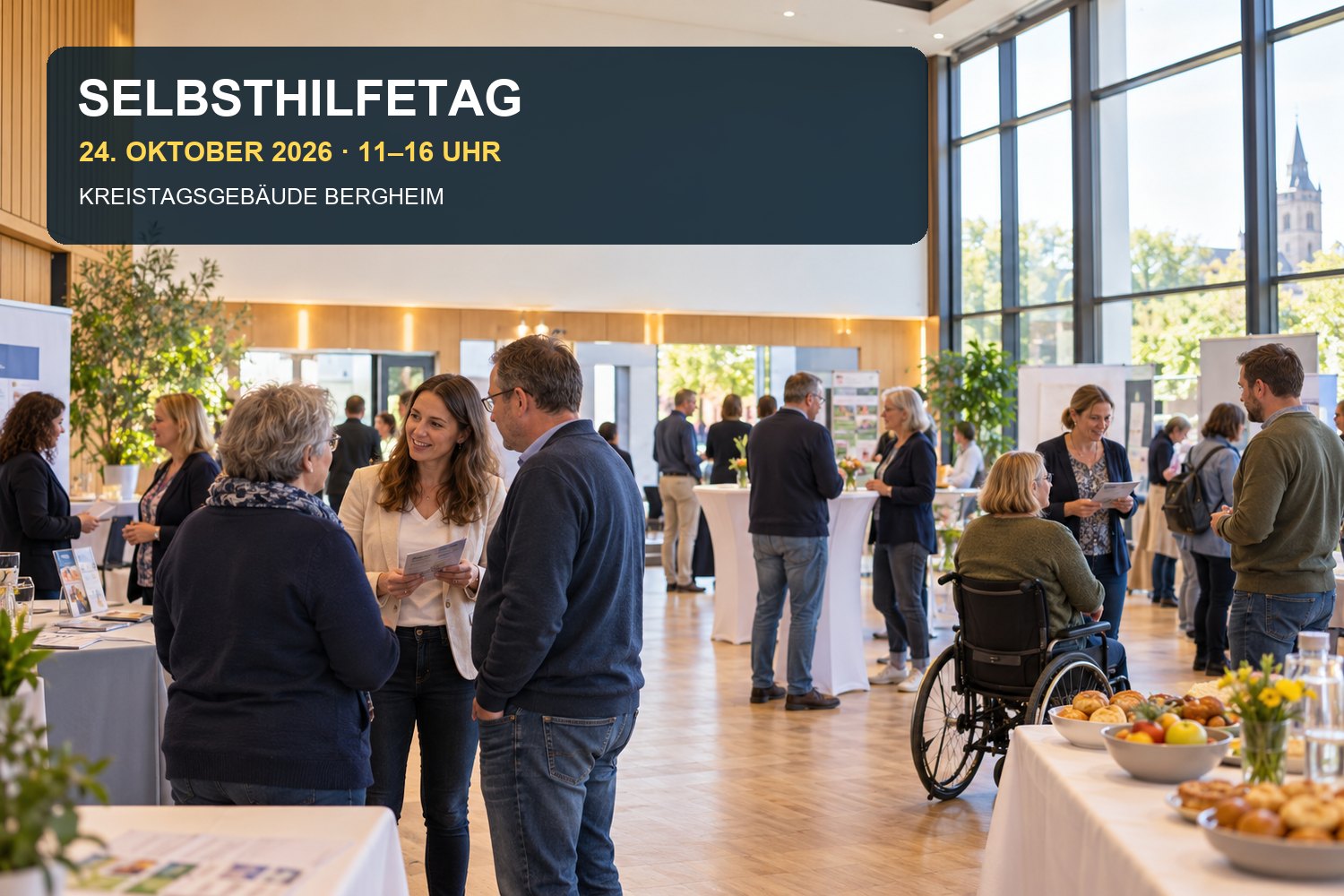Veranstaltungsillustration: Selbsthilfetag am 24. Oktober 2026 in Bergheim