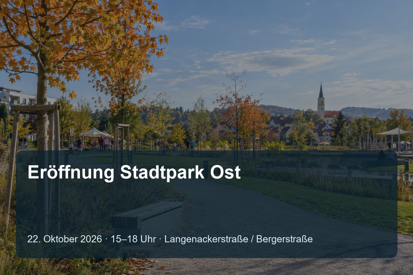 Veranstaltungsplakat: Eröffnung Stadtpark Ost am 22. Oktober 2026