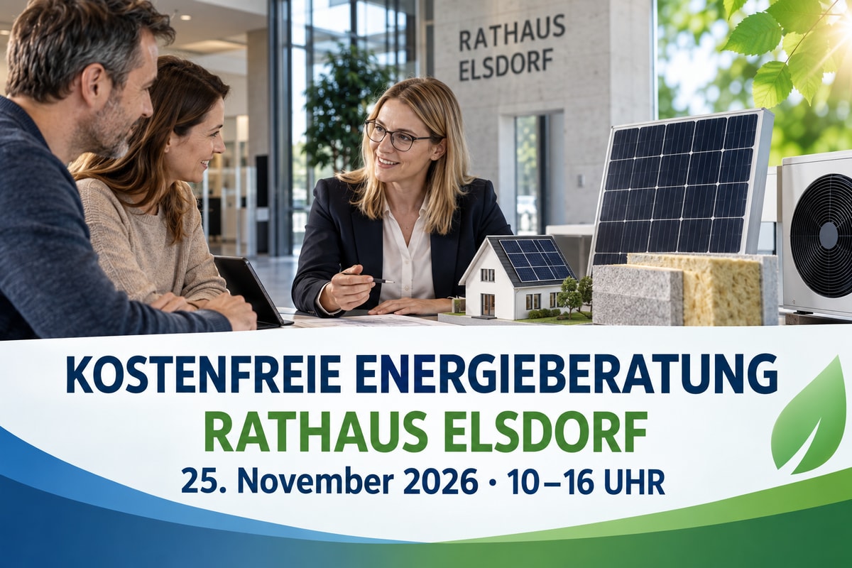 Werbebild zur kostenfreien Energieberatung im Rathaus Elsdorf