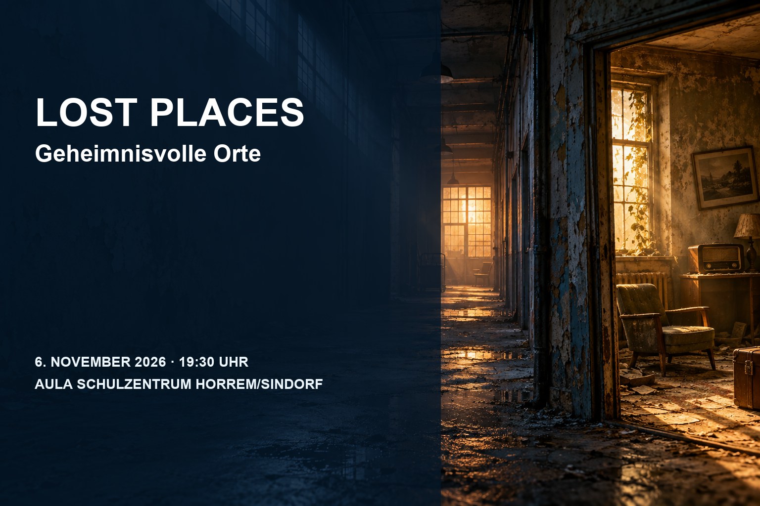 Veranstaltungsplakat zu Lost Places – Geheimnisvolle Orte