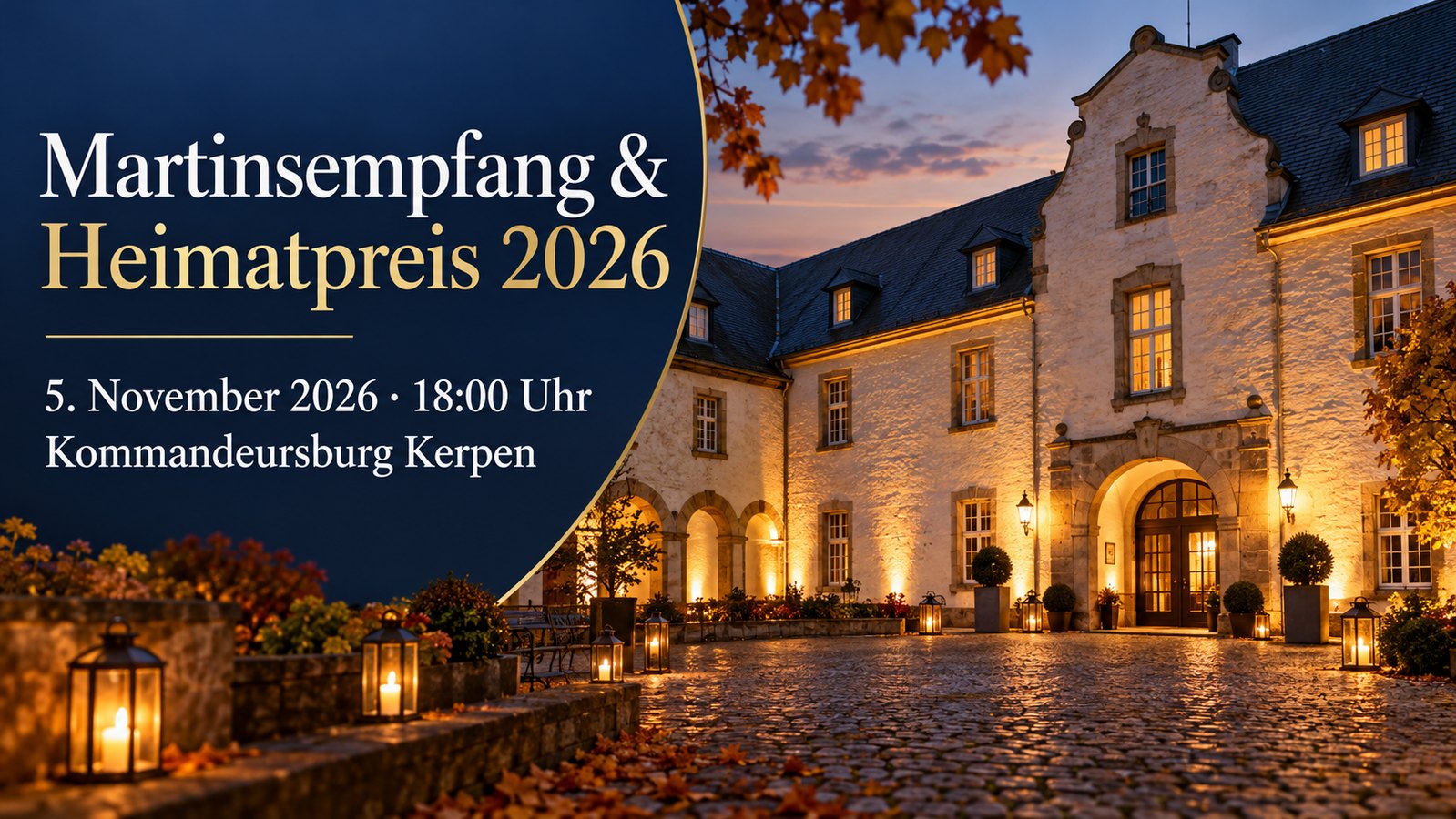 Veranstaltungsplakat für Martinsempfang und Heimatpreis 2026