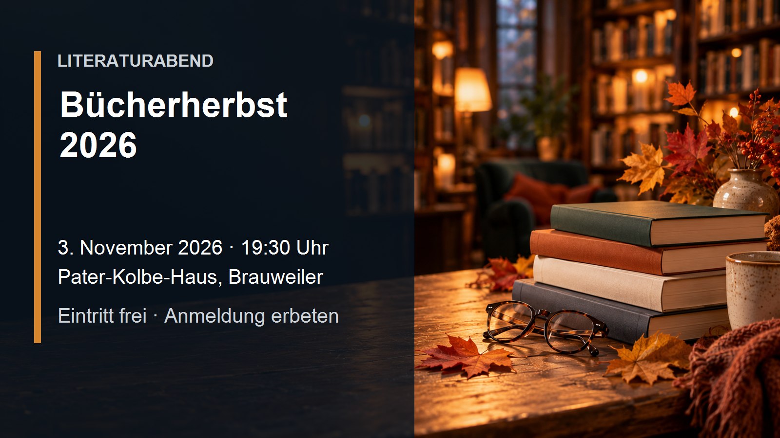 Veranstaltungsplakat zum Bücherherbst 2026 in Brauweiler