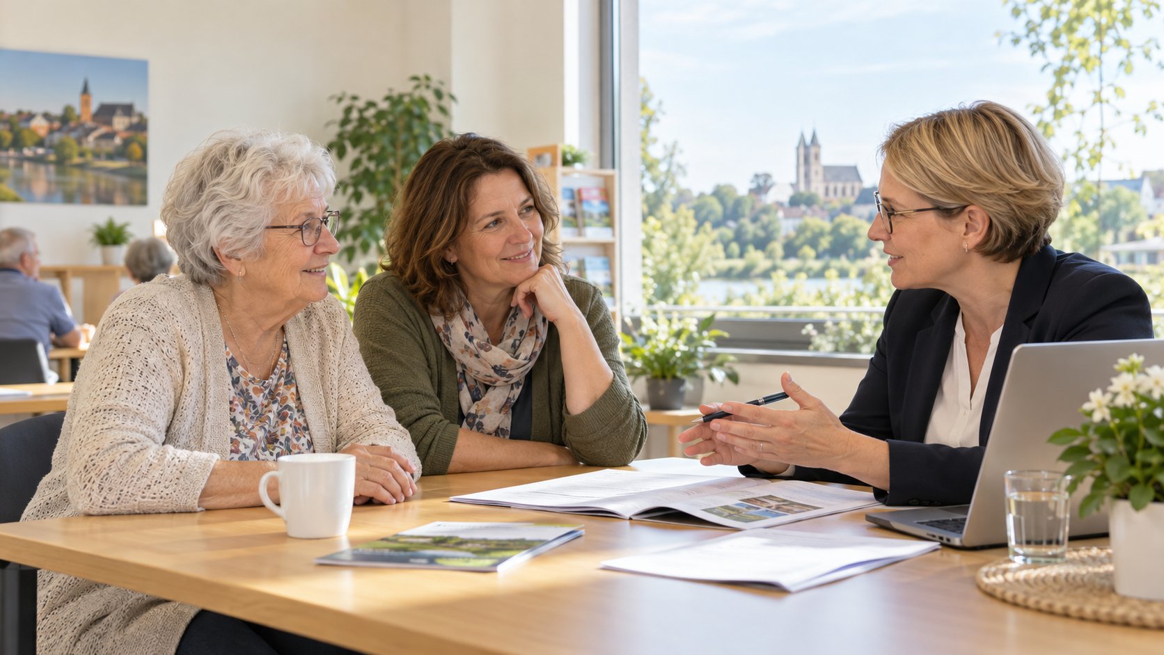 Symbolbild: Beratungsgespräch für Seniorinnen, Senioren und Angehörige