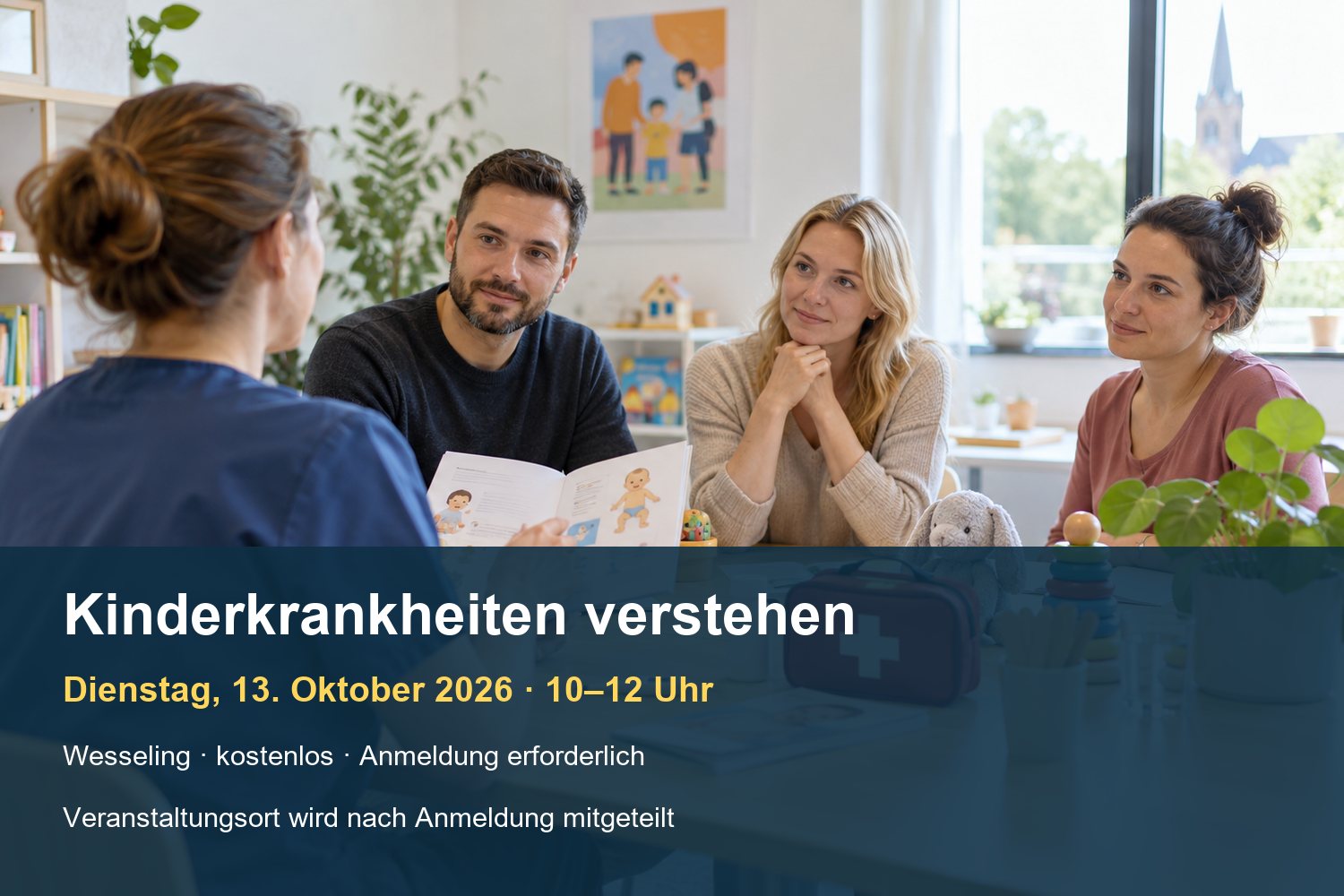 Veranstaltungsplakat zur Informationsveranstaltung über Kinderkrankheiten in Wesseling