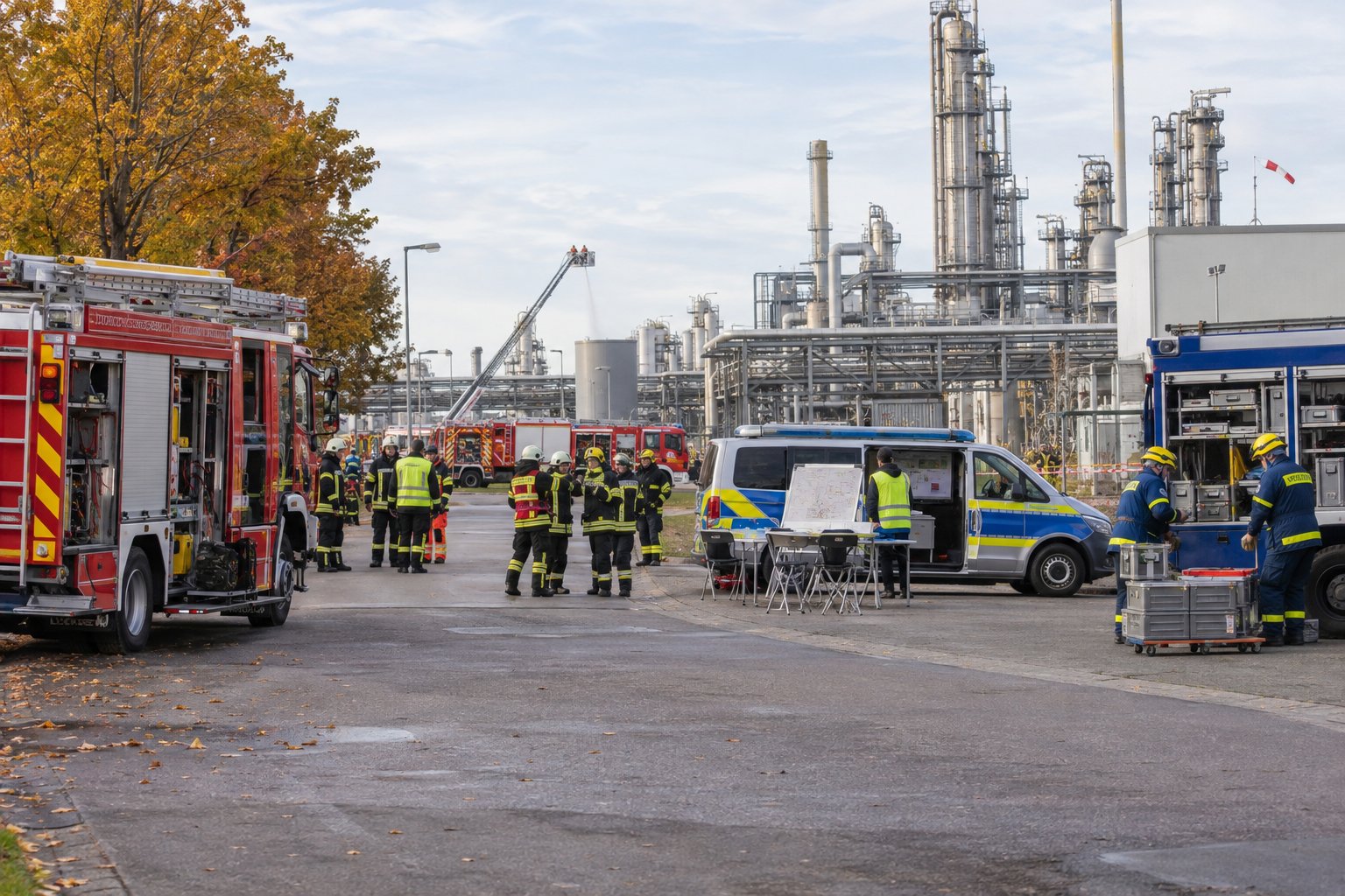 Symbolbild: koordinierte Einsatzübung in einem Industriepark