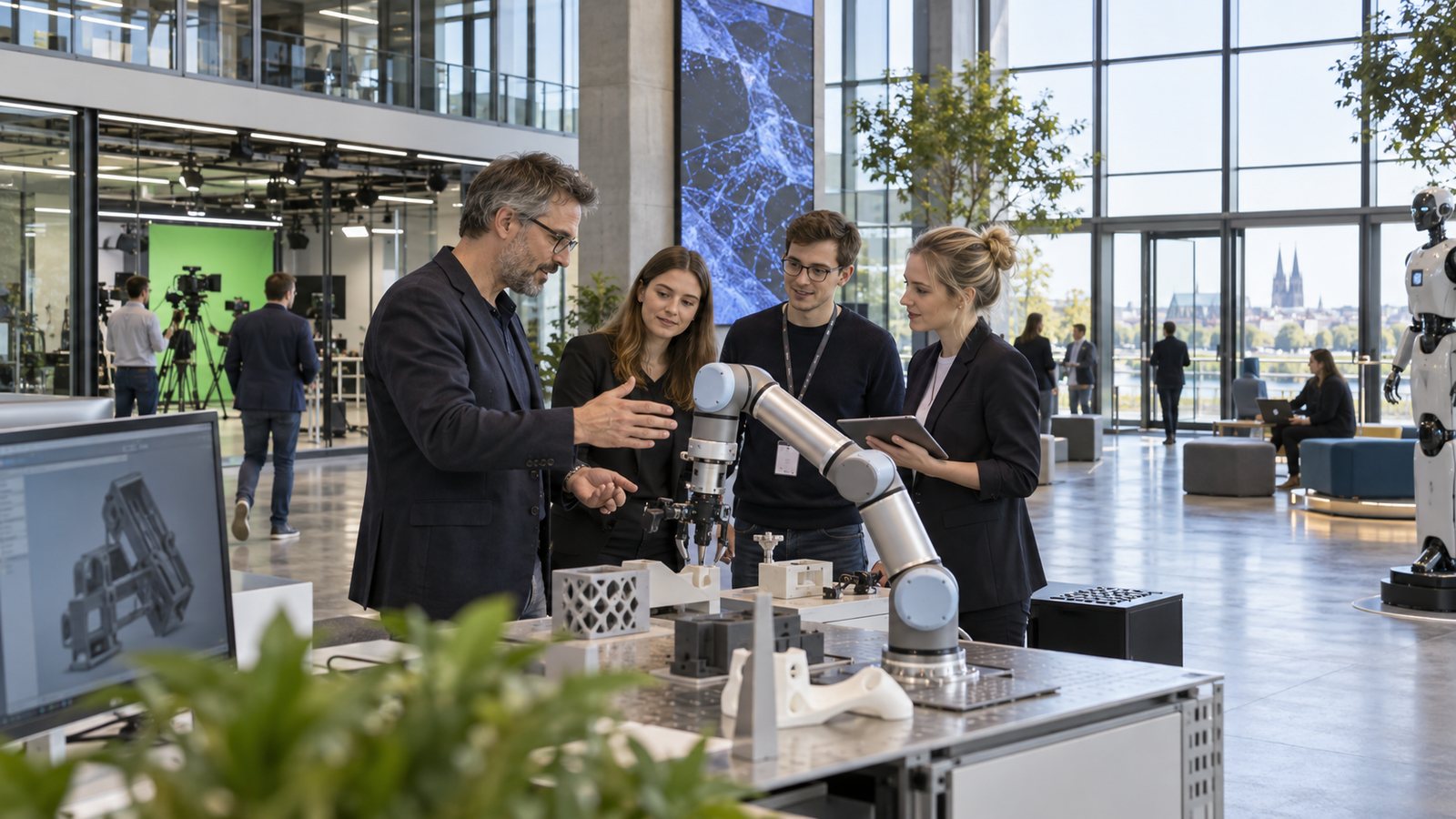 Symbolbild: Demonstration digitaler Technologien und Robotik