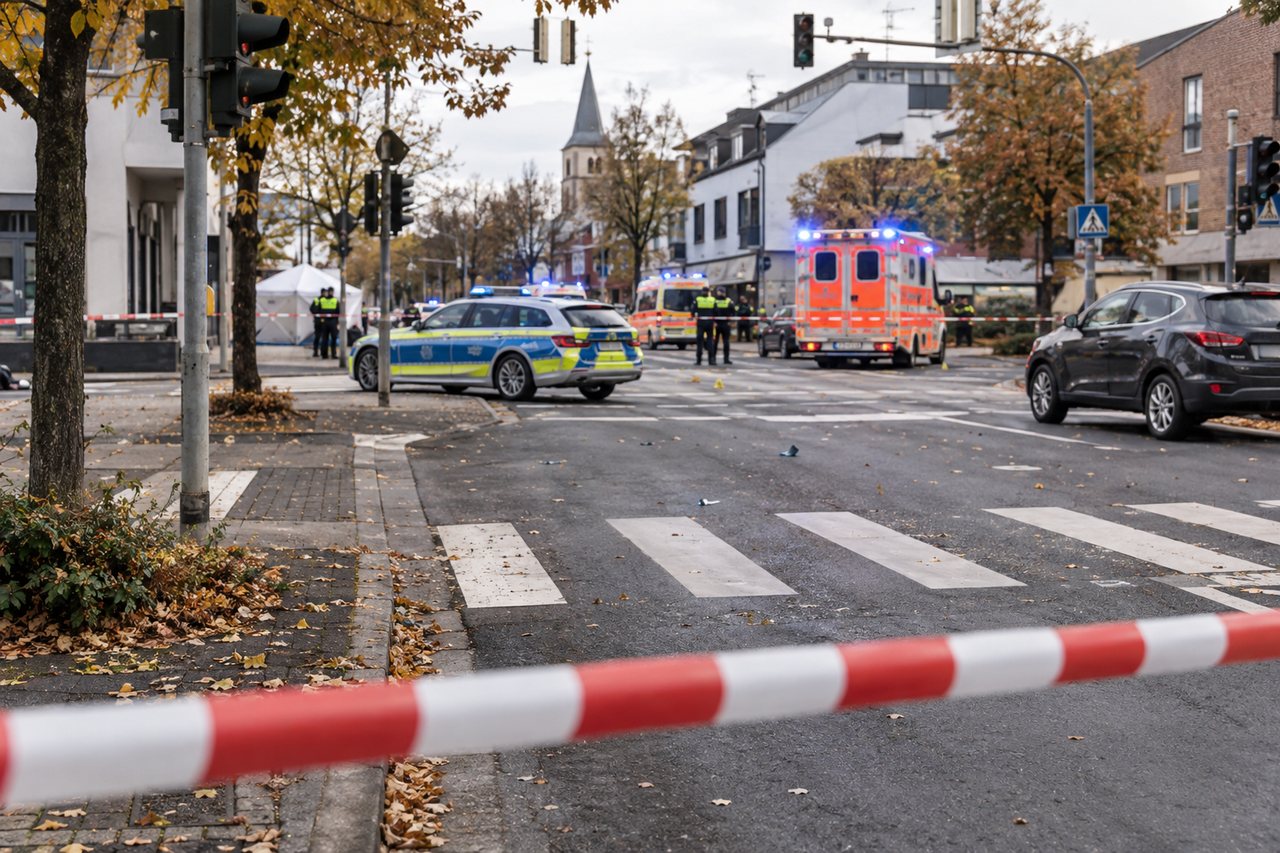 Symbolbild: abgesperrte Kreuzung nach einem schweren Verkehrsunfall