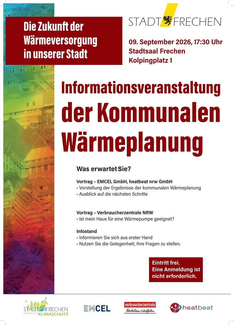 Informationsmotiv der Stadt Frechen zur kommunalen Wärmeplanung