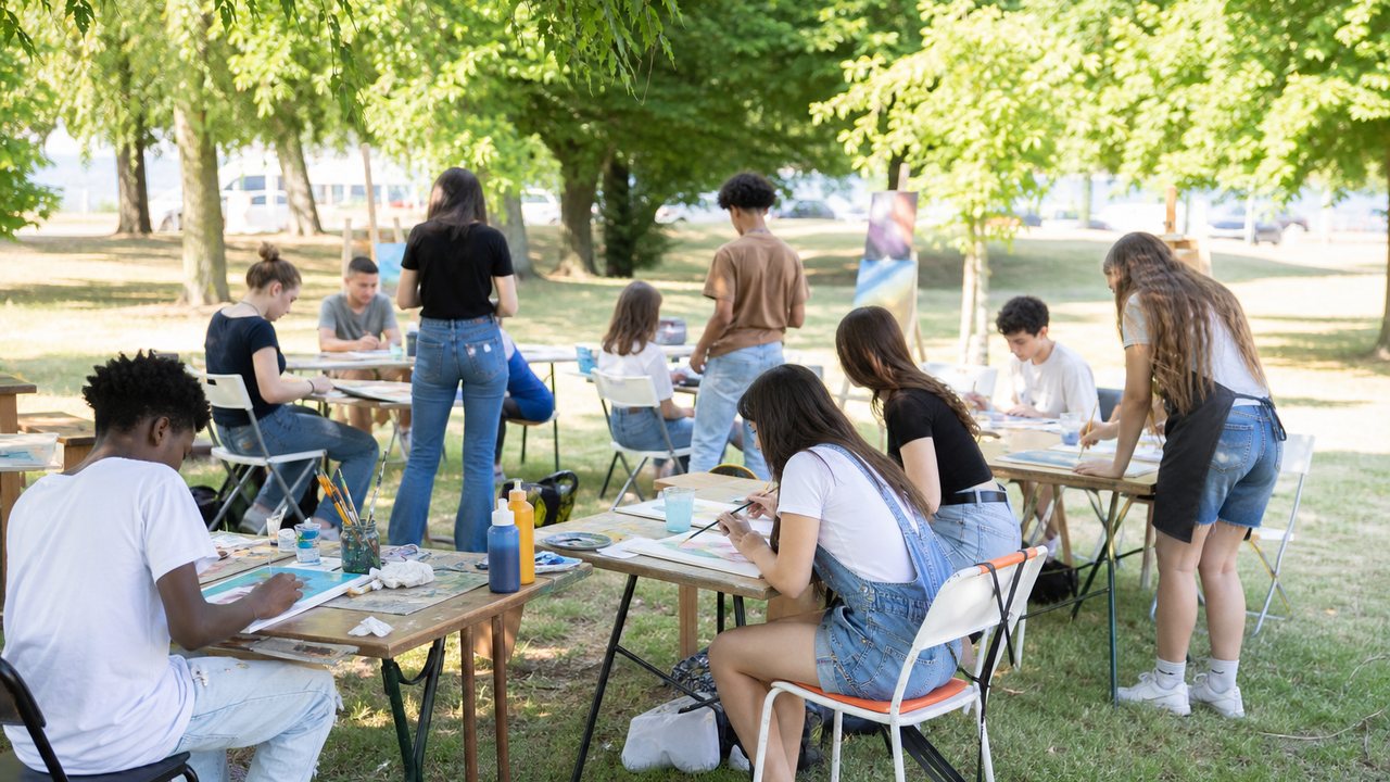 Symbolbild eines kreativen Jugendworkshops im Park