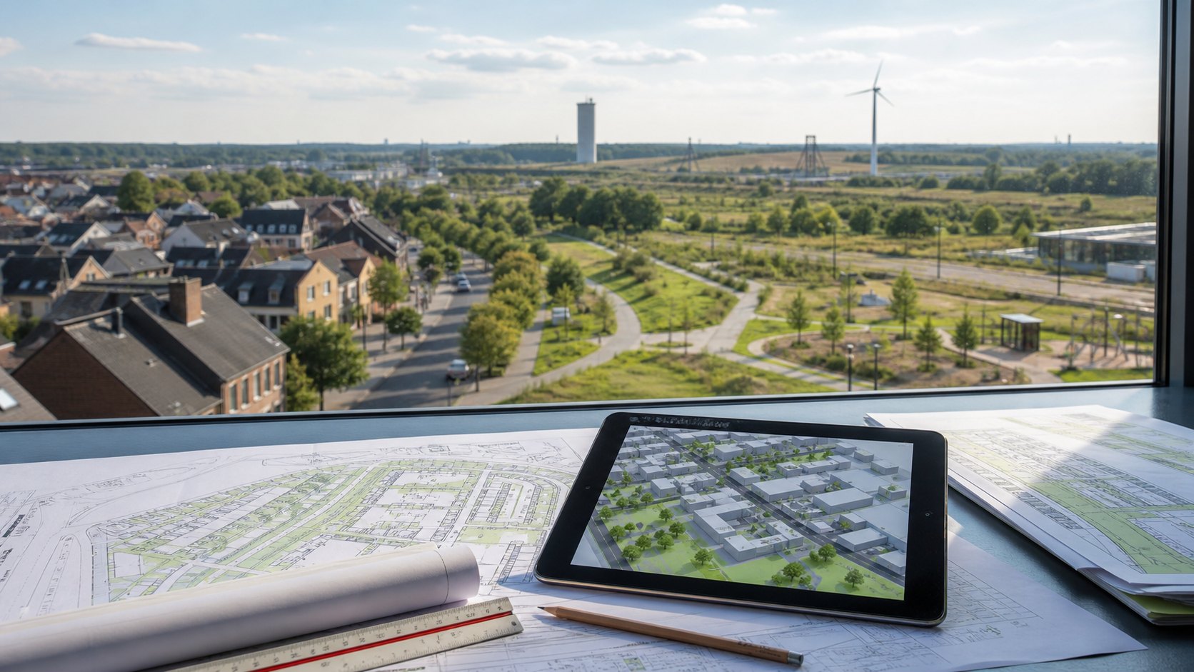 Symbolbild eines Planungstisches für kommunale Zukunftsprojekte in Elsdorf