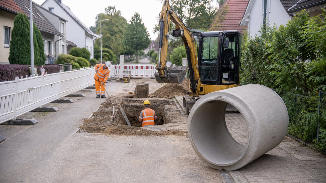 Symbolbild einer kommunalen Kanalerneuerung